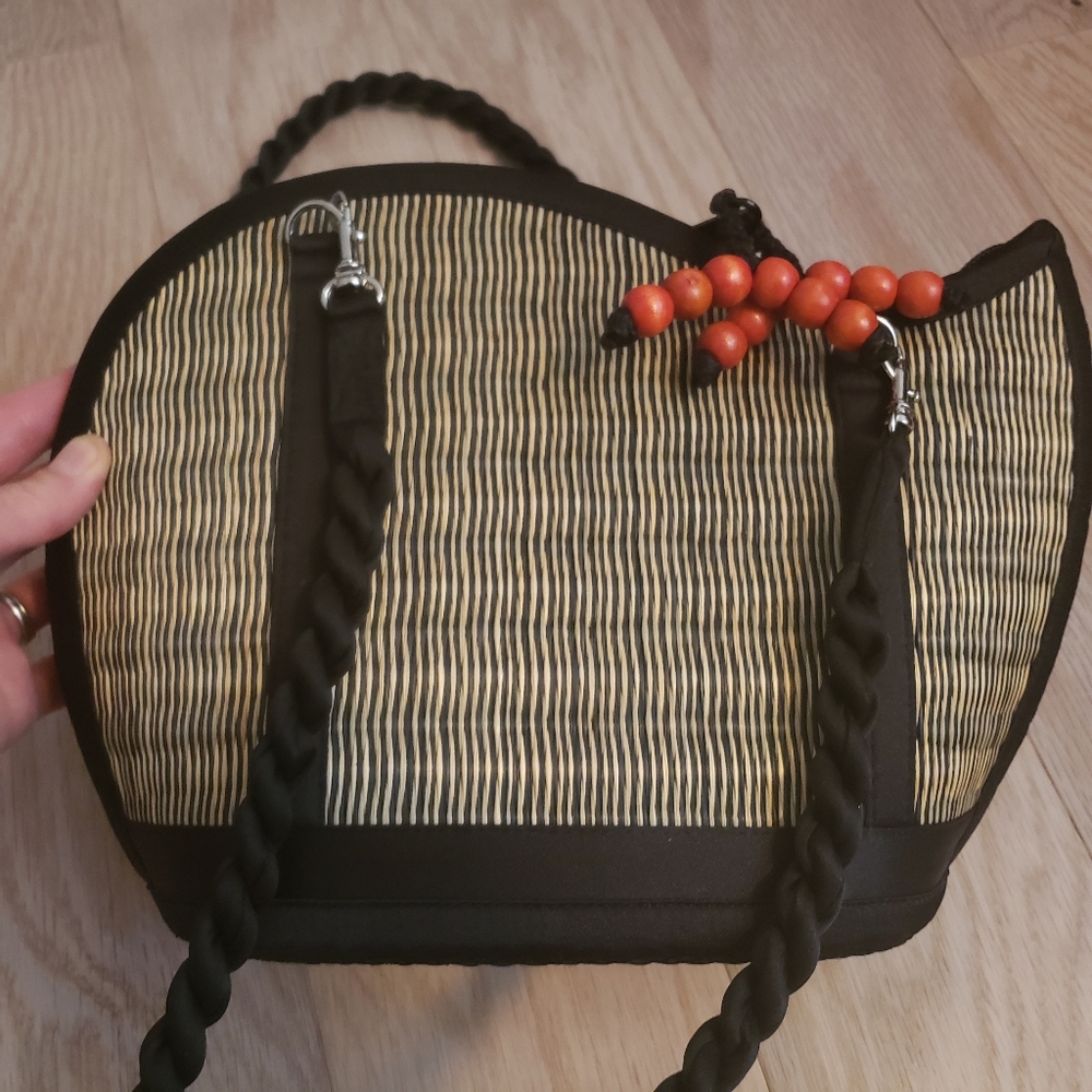 Rattan-style purse